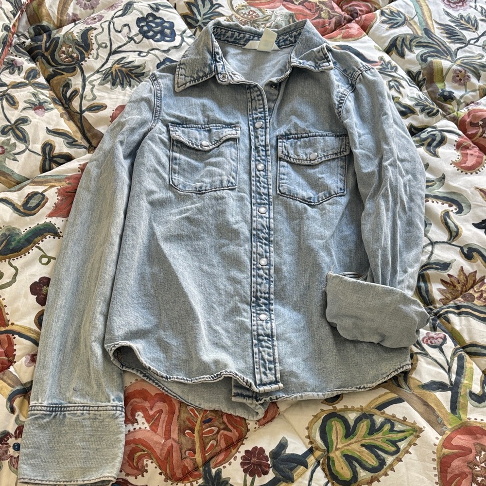 H&M Light Blue Denim Button Down Shirt